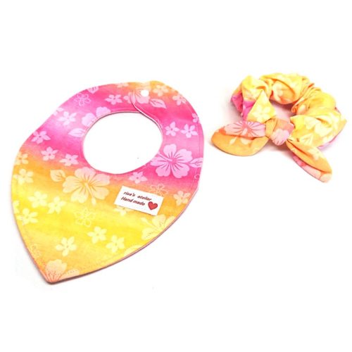 Pink Hawaii- Bandana and hair tie
